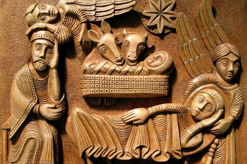 Haut-relief de la sculpture de Noël