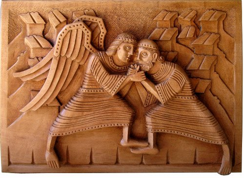 Sculpture du Combat de Jacob avec l'ange