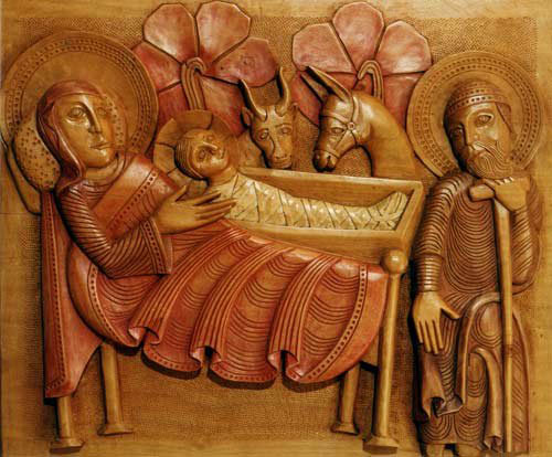 La nativité du Christ, sculpture en bois